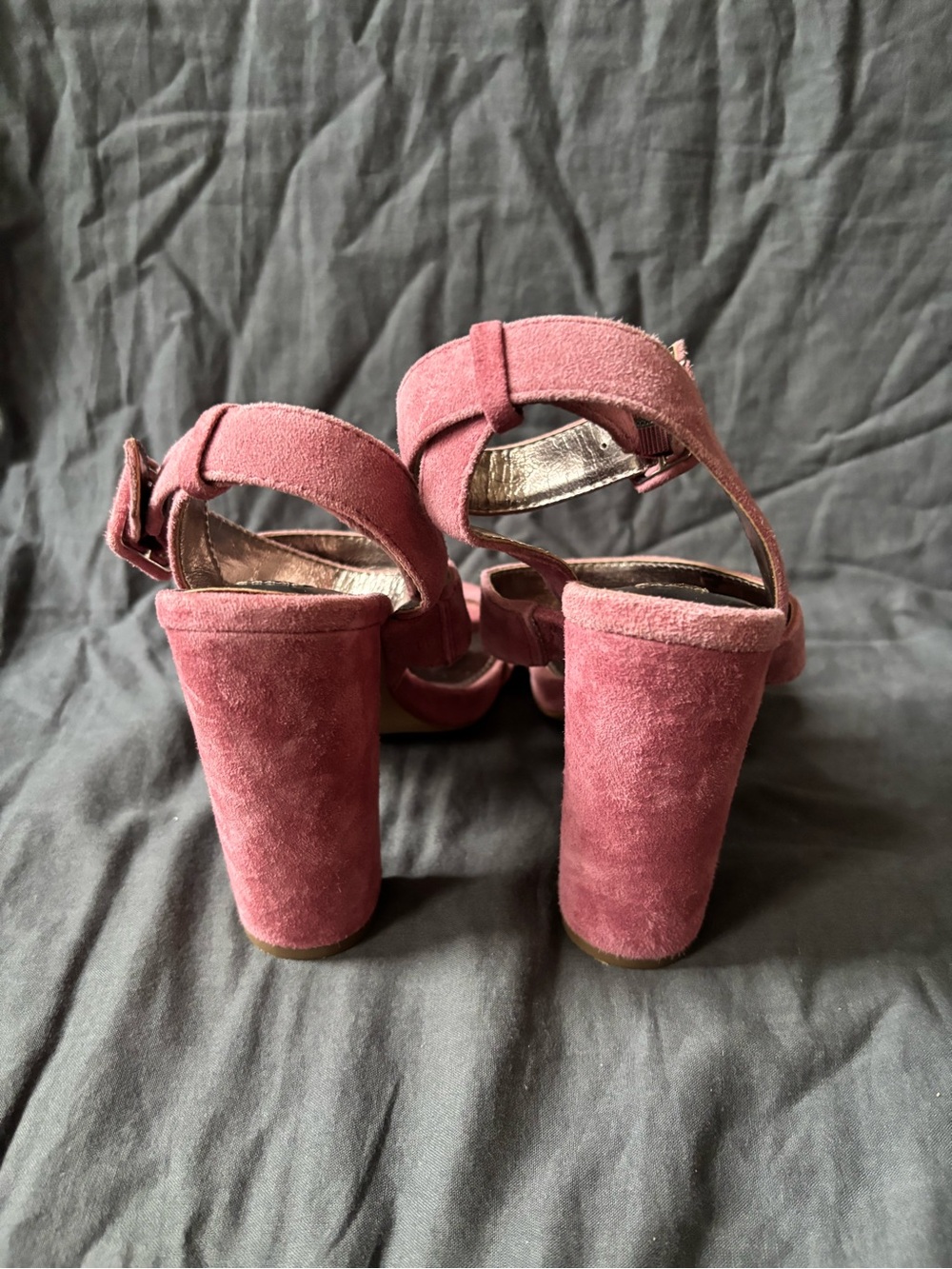 Steve Madden Women’s Suede Block Heel Sandals in Dusty Rose - Picture 5 of 7